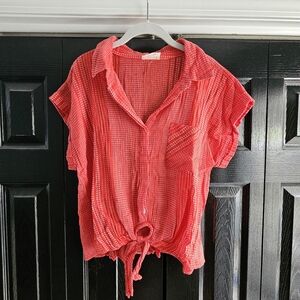 Harper Front Tie Button Up Top